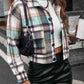 Plaid Collared Neck Button Down Jacket