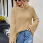 Raglan Sleeve Waffle Knit Sweater