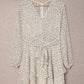 Tied Polka Dot Balloon Sleeve Layered Dress