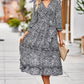 Leopard Surplice Tie Belt Slit Dress