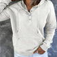 Half Snap Drawstring Long Sleeve Hoodie