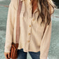 Pocketed Button Up Dropped Shoulder Jacket