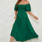 Smocked Square Neck Puff Sleeve Dress