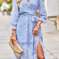 Leopard Surplice Tie Belt Slit Dress