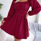 Tied Square Neck Balloon Sleeve Dress