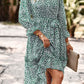 Leopard Surplice Tie Belt Slit Dress
