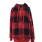 Plaid Half Zip Drawstring Hoodie