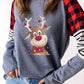 Reindeer Graphic Round Neck Sweatshirt