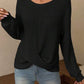 Twisted Waffle-Knit Dropped Shoulder T-Shirt