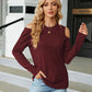 Dropped Shoulder Long Sleeve Blouse