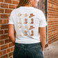 Round Neck Short Sleeve Cowboy Theme T-Shirt