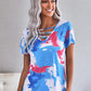 Tie-Dye Strappy Neck Tee