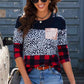 Leopard Color Block Long Sleeve T-Shirt