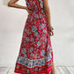 Bohemian Decorative Button Spaghetti Strap Dress