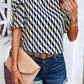 Tied Printed Puff Sleeve Blouse