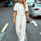 Textured Flutter Sleeve Top and Pants Set