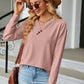 V-Neck Long Sleeve Blouse