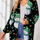Printed Button Up Long Sleeve Cardigan