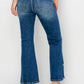 RISEN High Waist Raw Hem Flare Jeans