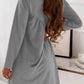 Ruched Round Neck Long Sleeve Dress