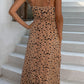 Printed Surplice Adjustable Spaghetti Strap Maxi Dress