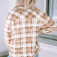 Plaid Collared Neck Jacket