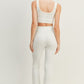 Kimberly C Waffle Tank and High Waist Flare Pants Set