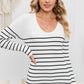 Striped Round Neck Long Sleeve Knit Top