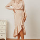 Mock Neck Ruffled Asymmetrical Dress