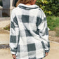 Plaid Button Up Collared Neck Jacket