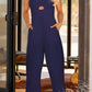 Smocked Spaghetti Strap Wide Leg Jumpsuit