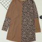 Half Button Leopard Collared Neck Blouse