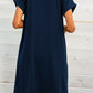 Scoop Neck Short Sleeve Pocket Dress