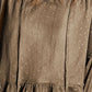 Swiss Dot Tie Neck Flounce Sleeve Blouse