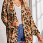 Printed Button Up Long Sleeve Cardigan