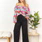 Double Take Floral Off-Shoulder Flounce Sleeve Layered Blouse