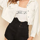 Fringe Detail Collared Neck Long Sleeve Denim Jacket