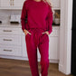 Round Neck Top and Drawstring Pants Lounge Set