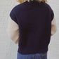 Cable-Knit Contrast Zip-Up Cardigan