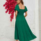 Smocked Square Neck Tiered Dress