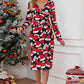 Christmas Element Print Long Sleeve Dress