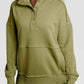 Half Sanp Drop Shoulder Long Sleeve Sweatshirt