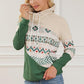 Geometric Color Block Drawstring Hoodie