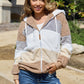 Striped Zip Up Drawstring Hooded Jacket