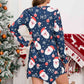 Christmas Element V-Neck Long Sleeve Mini Dress