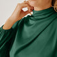 Mock Neck Ruffled Asymmetrical Dress