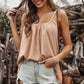 Ruffle Hem Adjustable Spaghetti Strap Cami