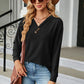V-Neck Long Sleeve Blouse