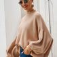 Round Neck Dropped Shoulder Lantern Sleeve Sweater