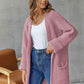 Open Front Long Sleeve Cardigan with Pockets